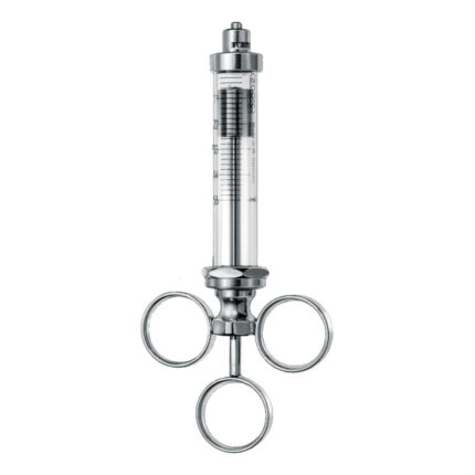 Trocars, suction tubes, Cannulas , Syringe, glas barrel, three rings, Luer-Lock connection